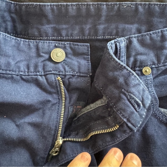 Polo Ralph Lauren Pants Men's 46B 32 Navy Blue Linen Cotton Blend Pockets Casual - Picture 7 of 10